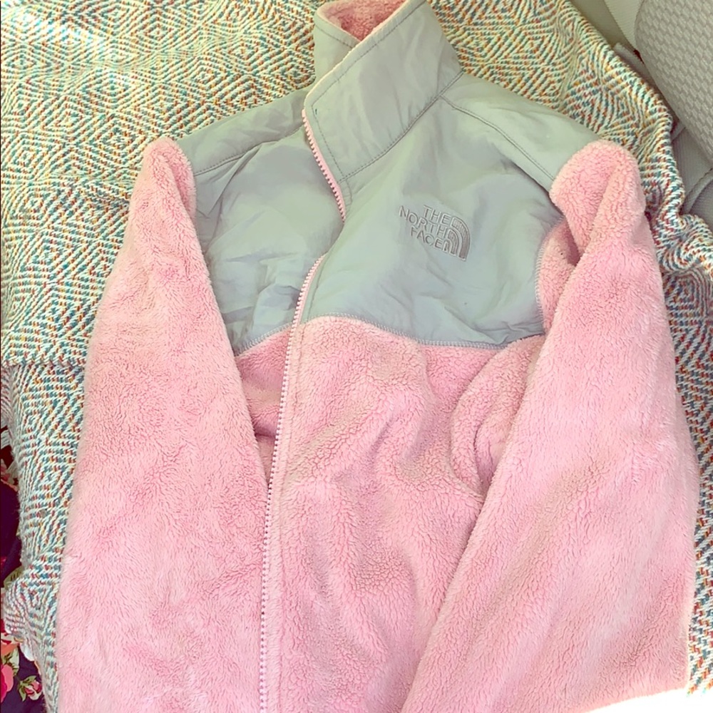 Pink NorthFace fleece zip-up